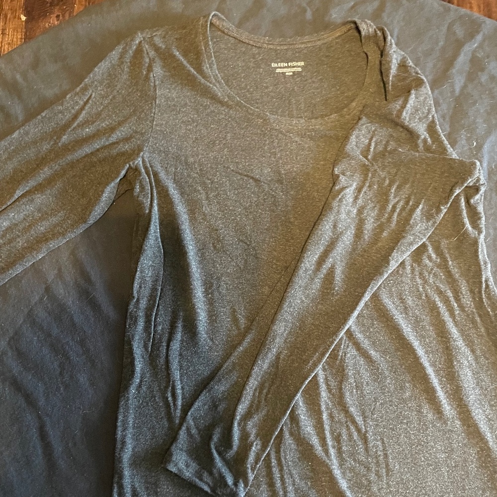Eileen fisher grey long sleeve top